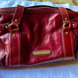 Red leather Cole Haan purse